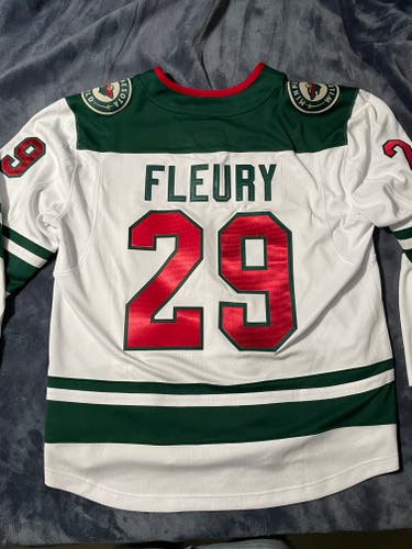 XL MN Wild “Fleury” jersey away white