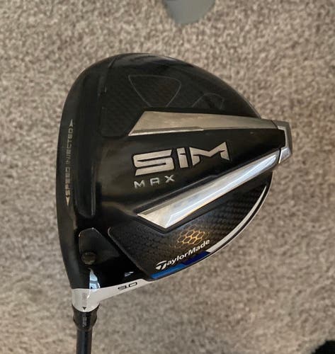 Men's LH Taylormade SIM Max Driver w/ Stiff Hzrdus Shaft (HC Included)