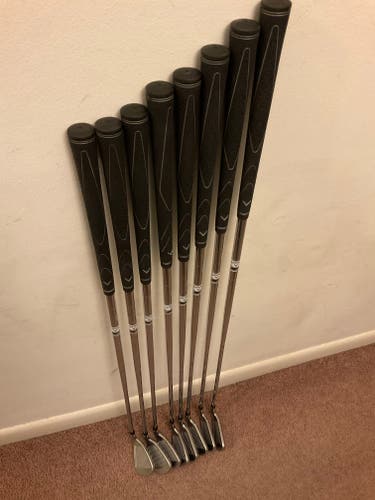 Men's Used Callaway Left Handed X series n415 4-PW, AW Iron Set Uniflex Steel Shaft