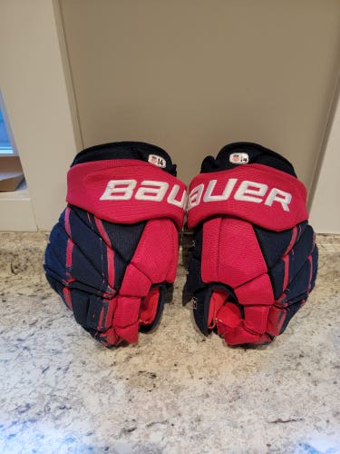 Used Team USA Bauer Vapor 1X Pro Lite Gloves 14" Pro Stock