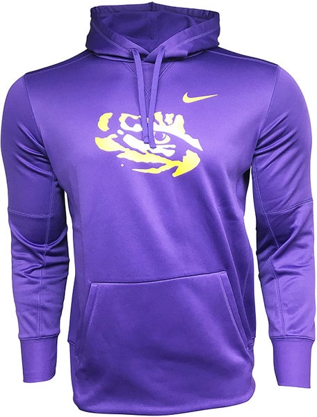Men's Nike Purple/Black LSU Tigers Sideline Performance Pullover Hoodie
