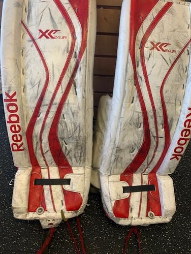 Used Reebok XLT JR 28+1" Goalie Leg Pads