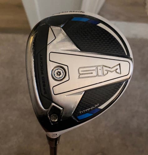 Men's LH Taylormade SIM TI 3 Wood w/ Stiff Diamana D+ Shaft (HC Included)