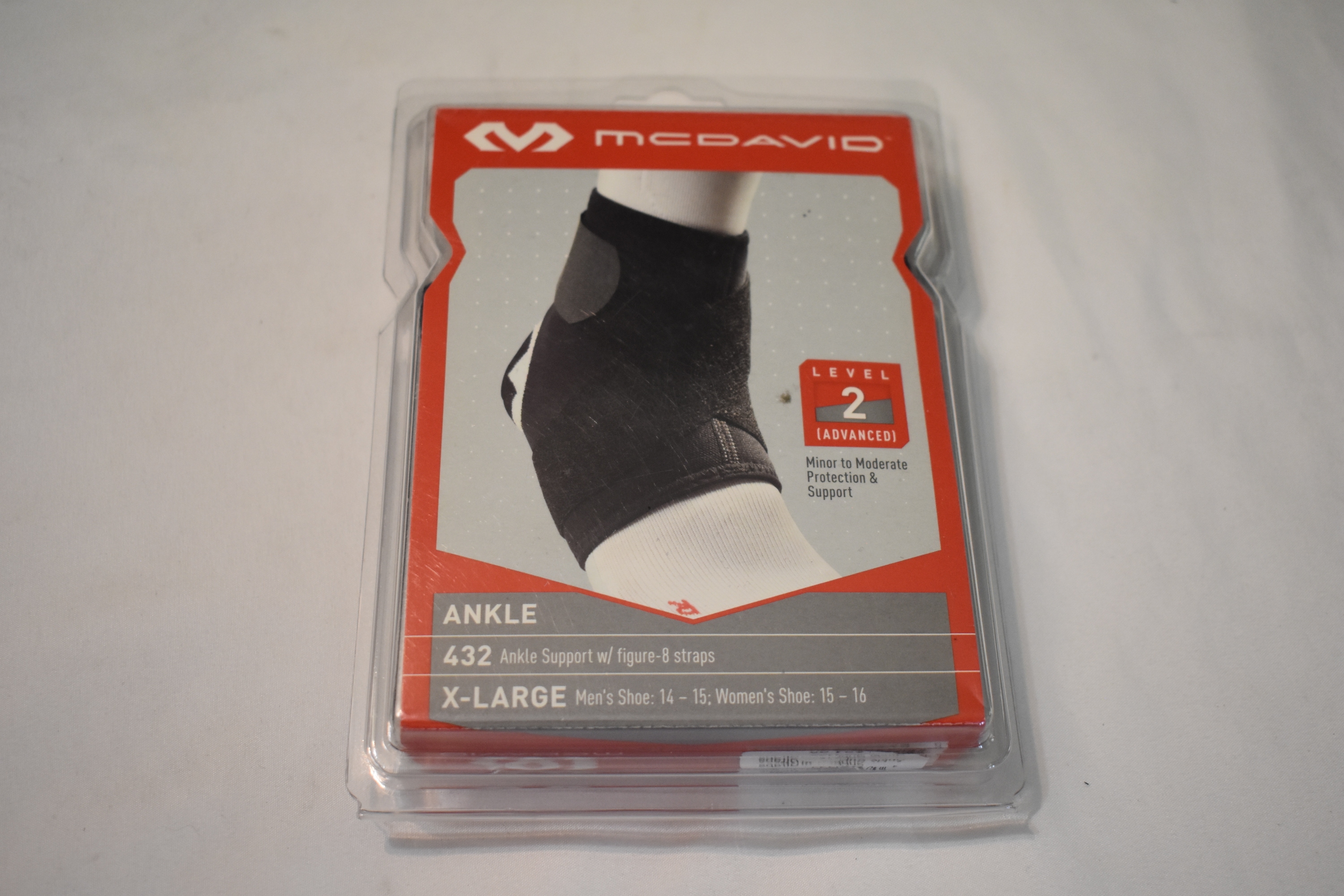 NEW - Large McDavid 432 Level 2 Compression Ankle Support Sleeve, Adult XL
