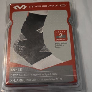 NEW - Large McDavid 5122 Level 2 Compression Ankle Support Sleeve, Adult XL