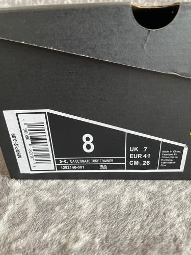 Black New Adult Men's Size 8.0 (Women's 9.0) Turf Cleats Under Armour Low Cut