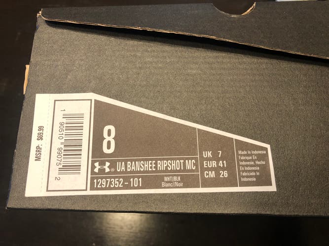 NIB Under Armour Banshee Ripshot MC, size 8