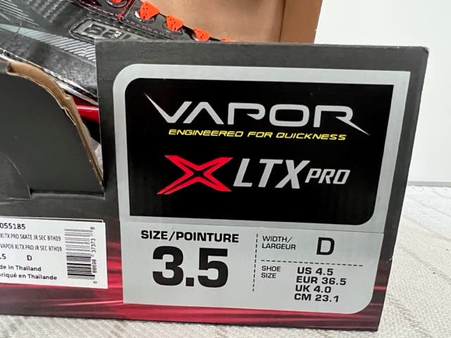 Junior Used Bauer Vapor X LTX Pro Hockey Skates Regular Width Size 3.5