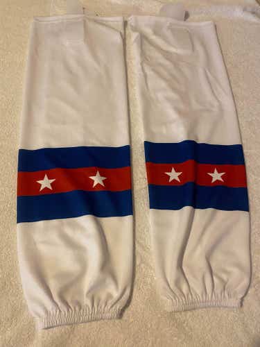New Adult 31” White Hockey Socks