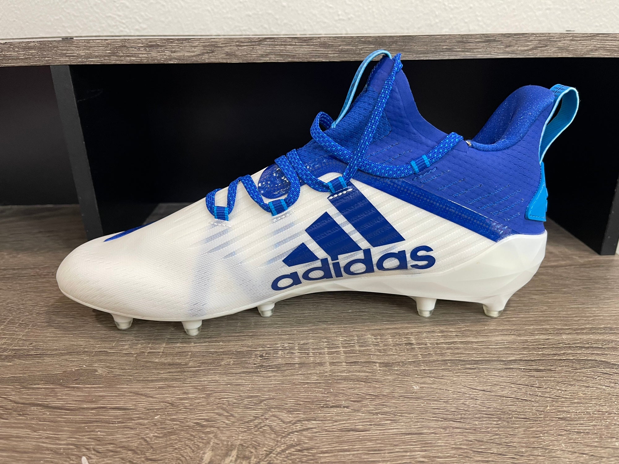 adidas football cleats white and blue