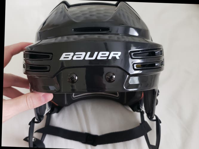 Large Bauer Re-Akt 75 Hockey Helmet Black Excellent Condition