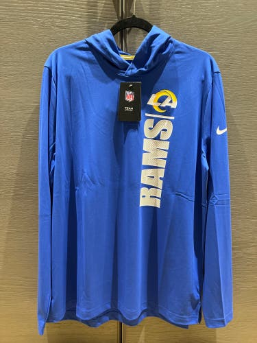 Los Angeles Rams Nike Dri-Fit Team Apparel Hoodie (Large - Blue)