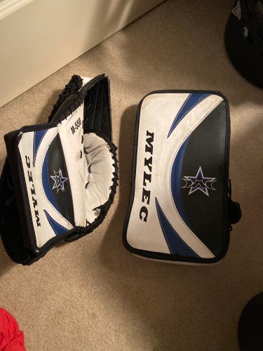 Used  Goalie Glove And Blocker Set