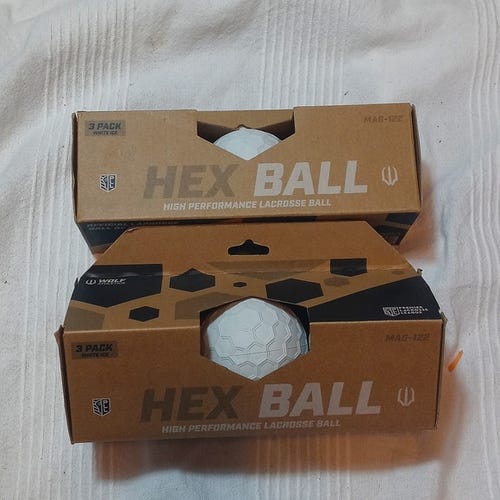 NEW WOLF ATHLETIC HEX BALL MAG-122 HIGH PERFORMANCE LACROSSE BALLS LOT OF 6