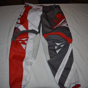 Fly Racing Kinetic Motocross Race Pants, Black/White/Red, Size 26 - New Condition!