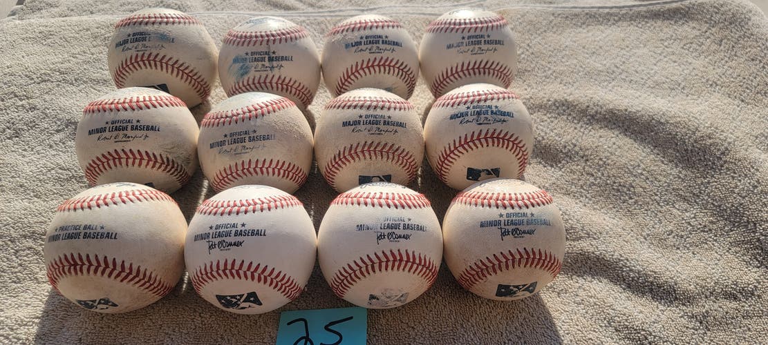 Used Rawlings Official Minor League Baseballs 12 Pack (1 Dozen)