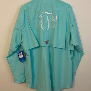Columbia PFG Bahama ICON Omni-Shade Size L Embroidered UPF50 Fishing Shirt New