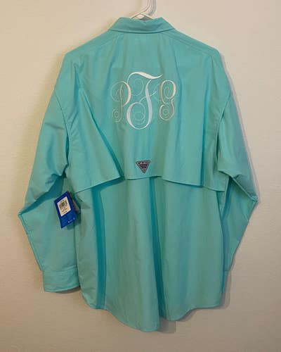 Columbia PFG Bahama ICON Omni-Shade Size L Embroidered UPF50 Fishing Shirt New