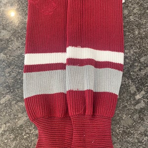 Hockey Burgundy Knit Socks