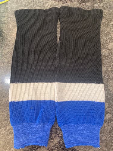 Black/Blue/White Knit Socks