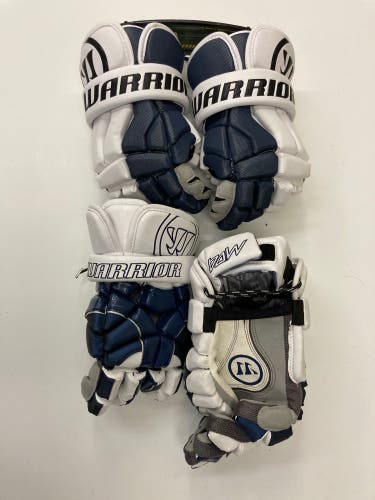 BUNDLE Navy Blue New Player's Warrior 13" Macdaddy 4  Gloves and Navy 13" Hundy Gloves