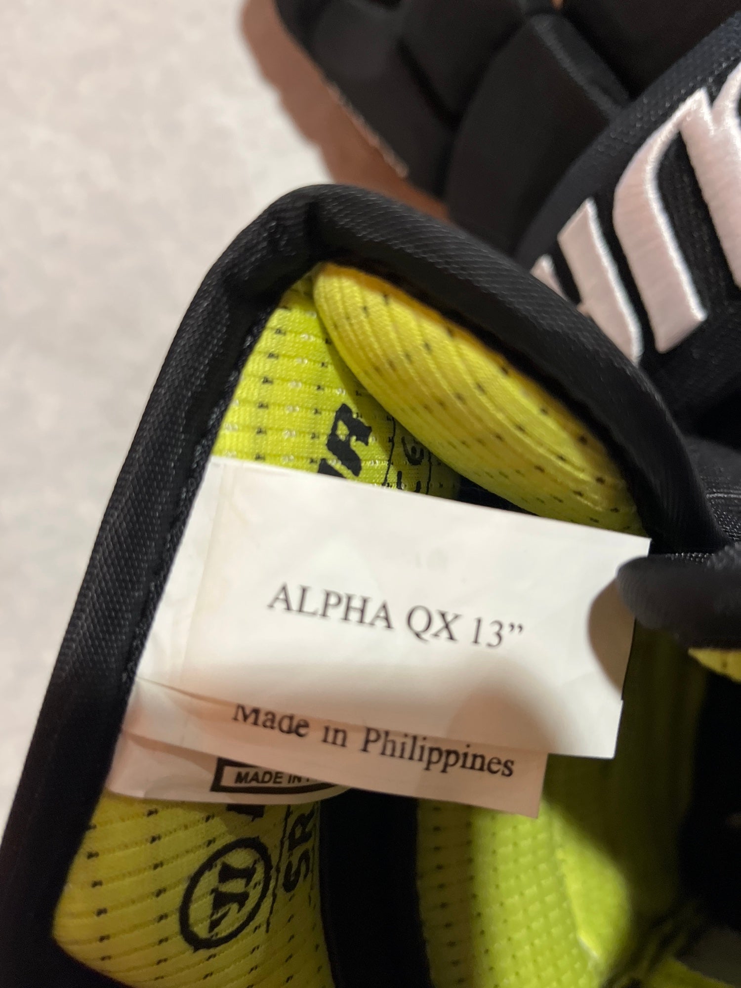 New Black Warrior Alpha QX Pro Stock Gloves Boston Bruins Brad Marchand 13”