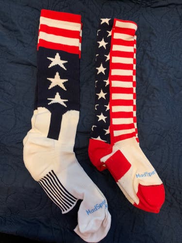2 pairs patriotic baseball socks