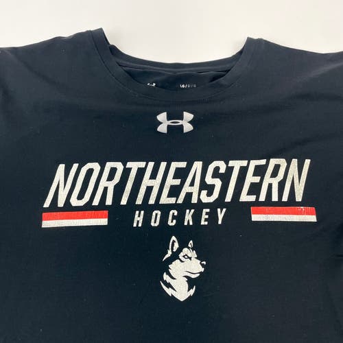 Large Loose Fit Under Armor Northeastern Hockey Team Issued Shirt