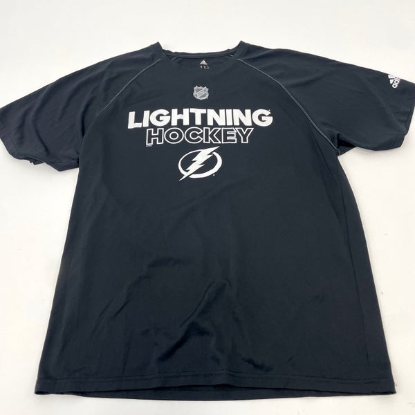 Like New Black Tampa Bay Lightning Medium Short Sleeve Team Issued Loose Compression Shirt