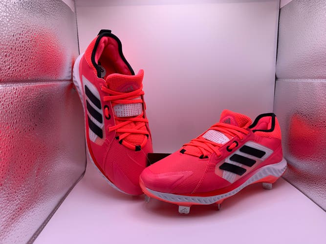 Adidas Women’s Sz 8.5 Pure Hustle Metal Softball cleats. RARE Color: Neon Pink and Black