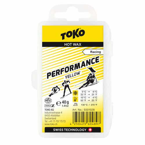 Toko Performance Ski and Snowboard Hot Wax 40g Yellow - Fluoro Free Racing Wax