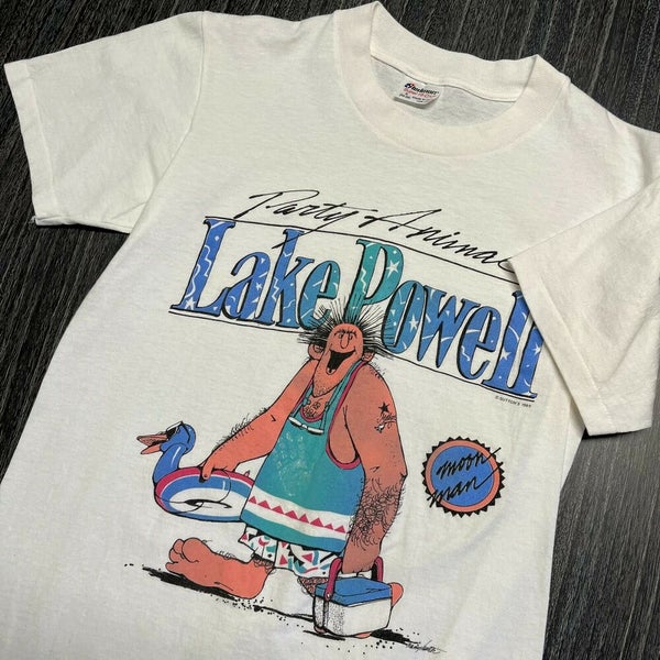 Lake Powell T Shirt Adult XS White Party Animal Vintage 80s Funny Hike USA  Made