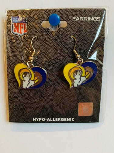 Los Angeles Rams NFL Team Swirl Heart Earrings