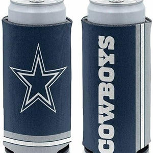 Dallas Cowboys Slim Can Cooler Collapsible Koozie - Two Sided Can Design