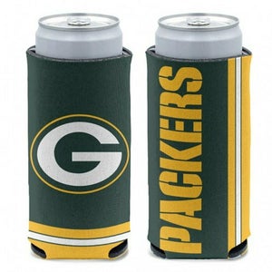 Green Bay Packers Slim Can Cooler Collapsible Koozie - Two Sided Can Design