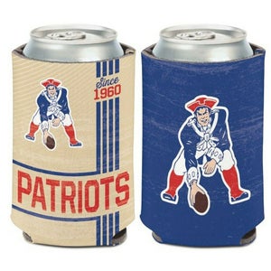 New England Patriots Vintage Design Can Cooler 12oz Collapsible Koozie Two Sided