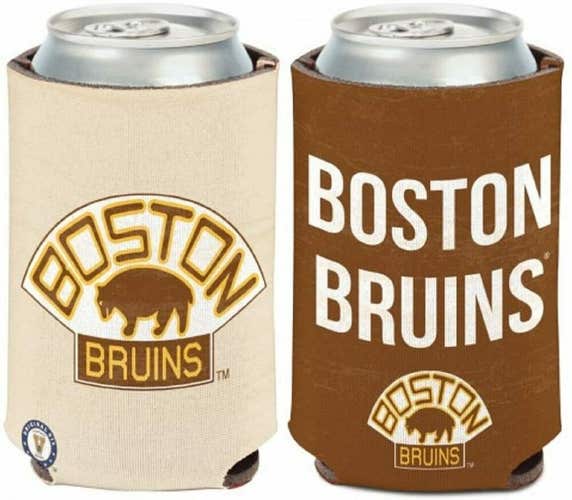 Boston Bruins Vintage Design Can Cooler 12oz Collapsible Koozie - Two Sided