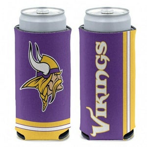 Minnesota Vikings Slim Can Cooler Collapsible Koozie - Two Sided Can Design