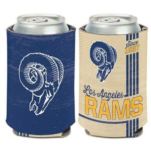 Los Angeles Rams Vintage Design Can Cooler 12oz Collapsible Koozie - Two Sided