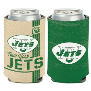 New York Jets Vintage Design Can Cooler 12oz Collapsible Koozie - Two Sided