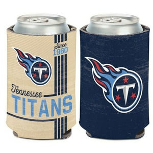 Tennessee Titans Vintage Design Can Cooler 12oz Collapsible Koozie - Two Sided