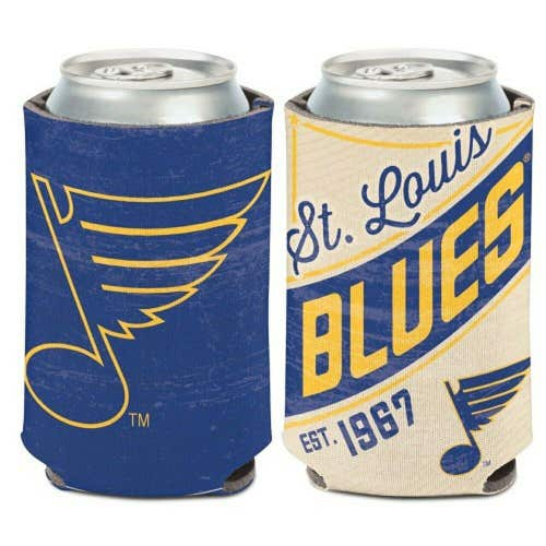 St. Louis Blues Vintage Design Can Cooler 12oz Collapsible Koozie - Two Sided