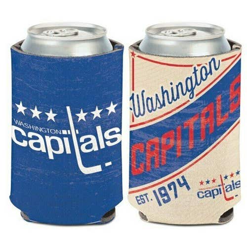 Washington Capitals Vintage Design Can Cooler 12oz Collapsible Koozie Two Sided