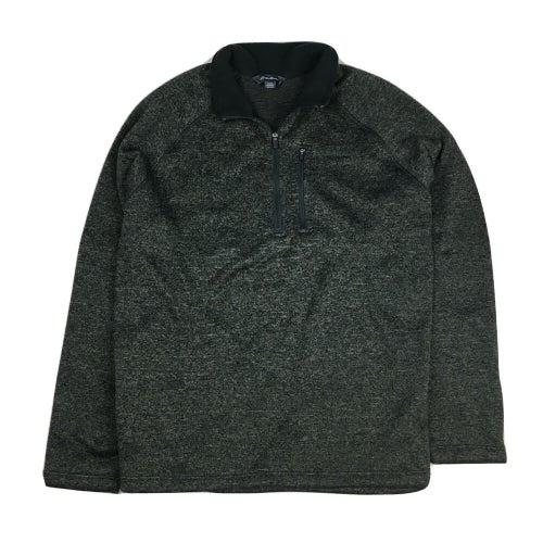 Eddie Bauer Quarter Zip Fleece Sweater Dark Gray Charcoal Men's Sz XXL
