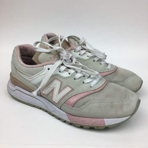 New Balance 997.5 Running Sneaker Shoe Pink/Bone Tan ML997HAJ Sz 4.5
