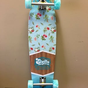 New San Diego Speed Stella 38" Kicktail Floral Longboard Skateboard