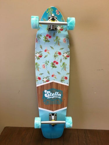 New San Diego Speed Stella 38" Kicktail Floral Longboard Skateboard