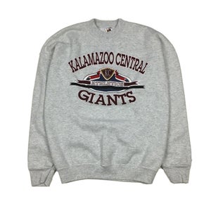 Vintage 90s Kalamazoo Central High School Giants Gray Crewneck Sweatshirt (XL)