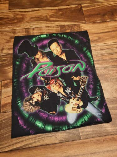 Vintage Rare 1999 Poison American Tour Music Rock Metal Shirt Size Medium
