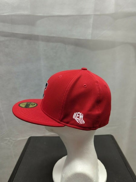 Men's New Era Navy Cleveland Indians Cooperstown Collection Logo 59FIFTY Fitted Hat